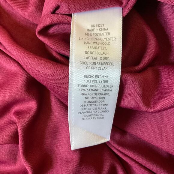 Alex Evenings Wine Red Satin Evening Gown Size 10 A-Line Halter Formal Dress - Picture 10 of 13